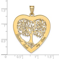 Sterling Silver Gold-plated Heart Family Tree Pendant view 5