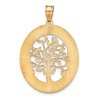 Sterling Silver Gold-plated Oval Family Tree Pendant view 4