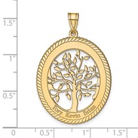 Sterling Silver Gold-plated Oval Family Tree Pendant view 5