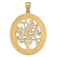 Sterling Silver Gold-plated Oval Family Tree Pendant view 4