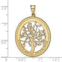 Sterling Silver Gold-plated Oval Family Tree Pendant view 5