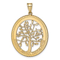 Sterling Silver Gold-plated Oval Family Tree Pendant view 2
