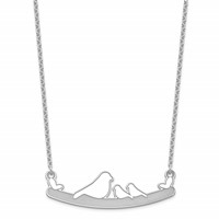 Sterling Silver Rhodium-plated Mom and 2 Baby Birds Necklace view 2