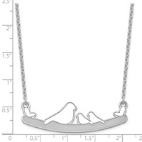 Sterling Silver Rhodium-plated Mom and 2 Baby Birds Necklace view 3
