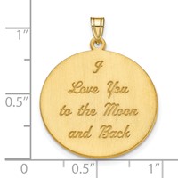 SS Gold-plated Brushed I Love You to the Moon Pendant view 3