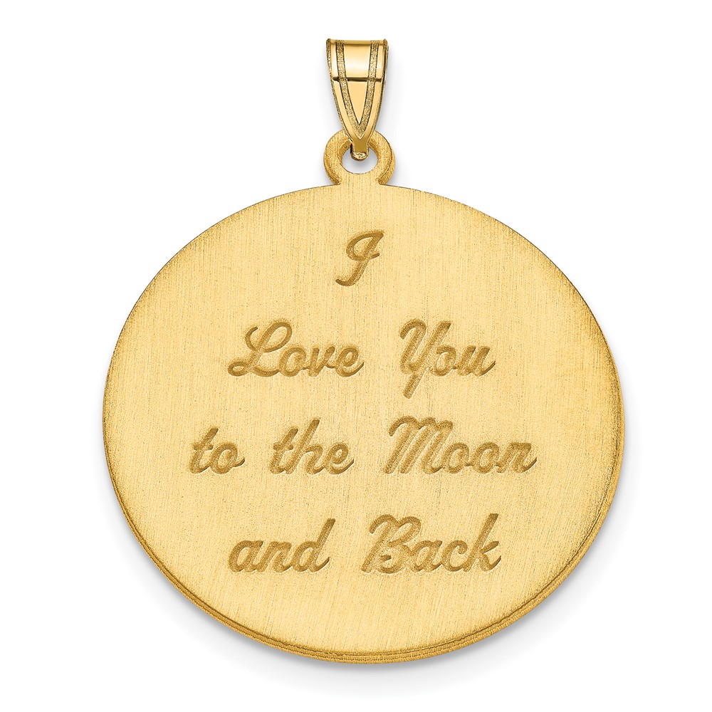 SS Gold-plated Brushed I Love You to the Moon Pendant