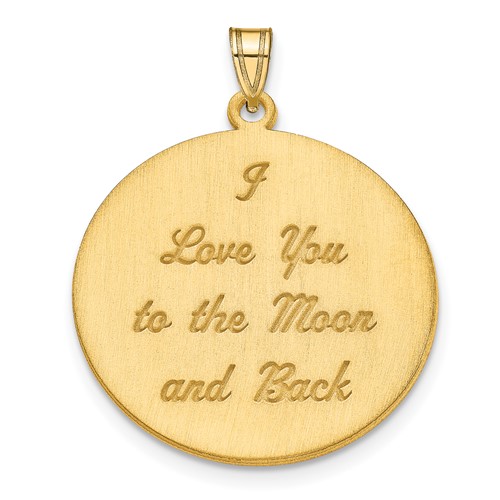 SS Gold-plated Brushed I Love You to the Moon Pendant