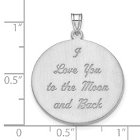 SS Rhodium-plated Brushed I Love You to the Moon Pendant view 3