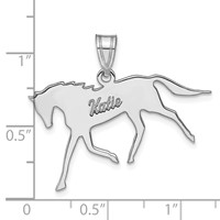 14K White Gold Horse with Name Pendant view 3
