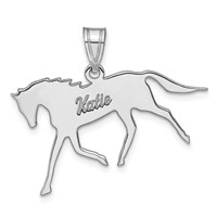 14K White Gold Horse with Name Pendant view 1