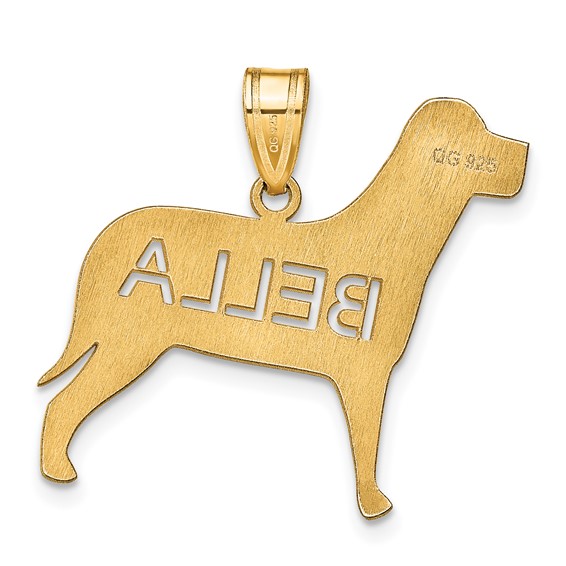 Laser Polished Dog Name Pendant                                        