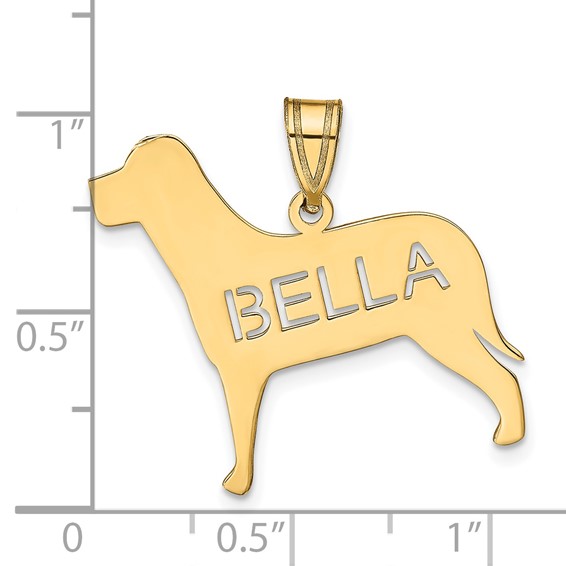 Laser Polished Dog Name Pendant                                        