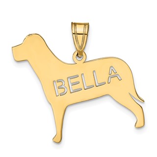Laser Polished Dog Name Pendant                                        