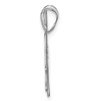 Sterling Silver Rhodium-plated Dog Pendant with Cut-out Name view 2