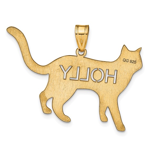 Laser Polished Cat Name Pendant                                       