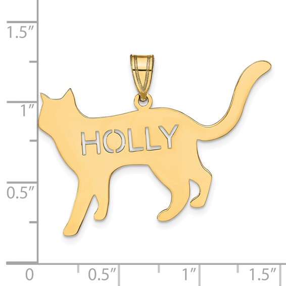 Laser Polished Cat Name Pendant                                       
