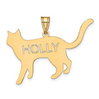 Laser Polished Cat Name Pendant                                       