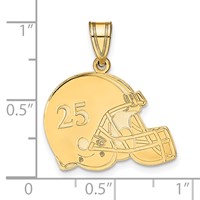 Sterling Silver Gold-plated Personalized Football Helmet Pendant view 4