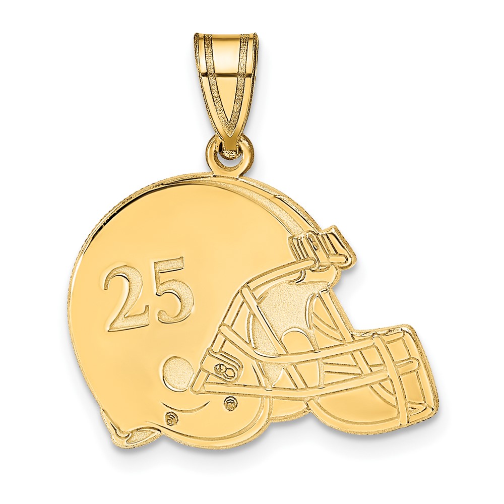 Sterling Silver Gold-plated Personalized Football Helmet Pendant