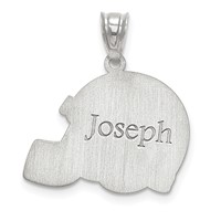 SS Rhodium-plated Personalized Football Helmet Pendant view 2