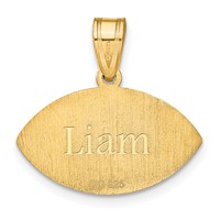 Sterling Silver Gold-plated Personalized Football Pendant view 3