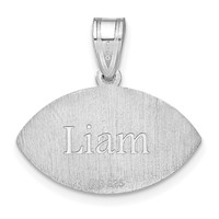 14K White Gold Personalized Football Pendant view 3