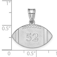 10K White Gold Personalized Football Pendant view 4