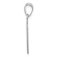 Sterling Silver Rhodium-plated Personalized Basketball Pendant view 2