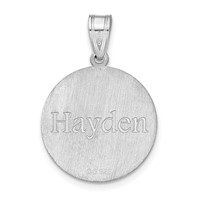 Sterling Silver Rhodium-plated Personalized Basketball Pendant view 3