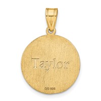 Sterling Silver Gold-plated Personalized Volleyball Pendant view 3
