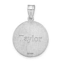 14K White Gold Personalized Volleyball Pendant view 3