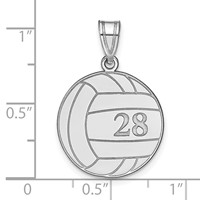 14K White Gold Personalized Volleyball Pendant view 4