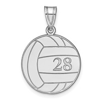 14K White Gold Personalized Volleyball Pendant view 1