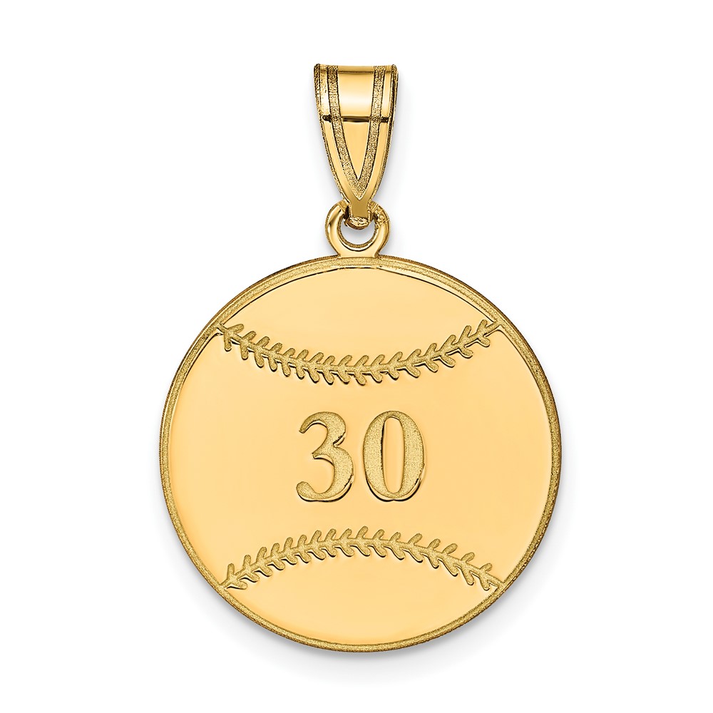 Sterling Silver Gold-plated Personalized Baseball Pendant