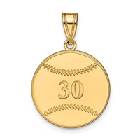 Sterling Silver Gold-plated Personalized Baseball Pendant view 1