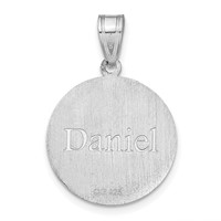 14K White Gold Personalized Baseball Pendant view 3