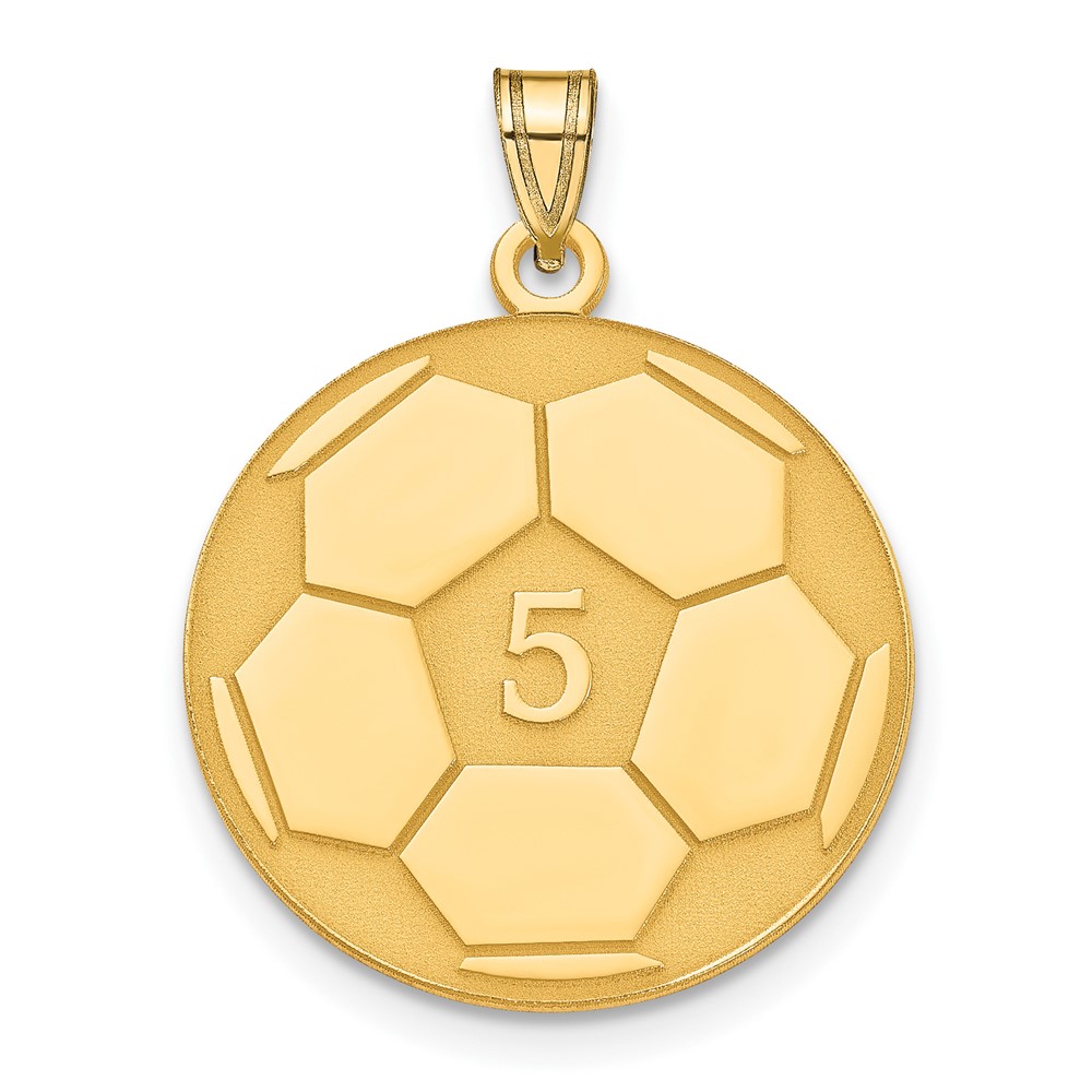 Sterling Silver Gold-plated Personalized Soccer Pendant