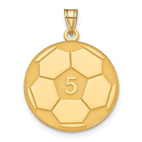 Sterling Silver Gold-plated Personalized Soccer Pendant