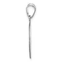 Sterling Silver Rhodium-plated Personalized Soccer Pendant view 2