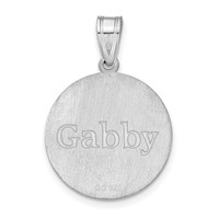 Sterling Silver Rhodium-plated Personalized Soccer Pendant view 3