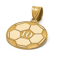 14K Yellow Gold Personalized Soccer Pendant view 4