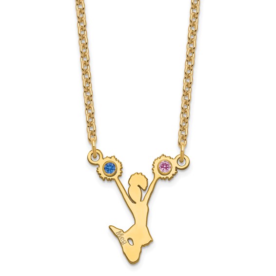 Cheerleading Necklaces with Crystal Birthstones