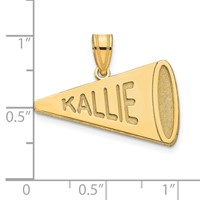 Sterling Silver Gold-plated Personalized Megaphone Pendant view 3