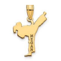 Sterling Silver Gold-plated Personalized Girl Karate Pendant view 1