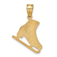 Sterling Silver Gold-plated Personalized Ice Skate Pendant view 4