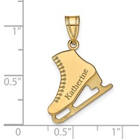 Sterling Silver Gold-plated Personalized Ice Skate Pendant view 3