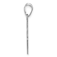 Sterling Silver Rhodium-plated Personalized Ice Skate Pendant view 2