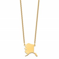 Sterling Silver Gold-plated Alaska State Necklace view 2