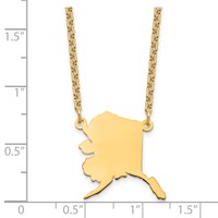 Sterling Silver Gold-plated Alaska State Necklace view 3