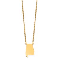 Sterling Silver Gold-plated Alabama State Necklace view 2